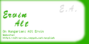 ervin alt business card